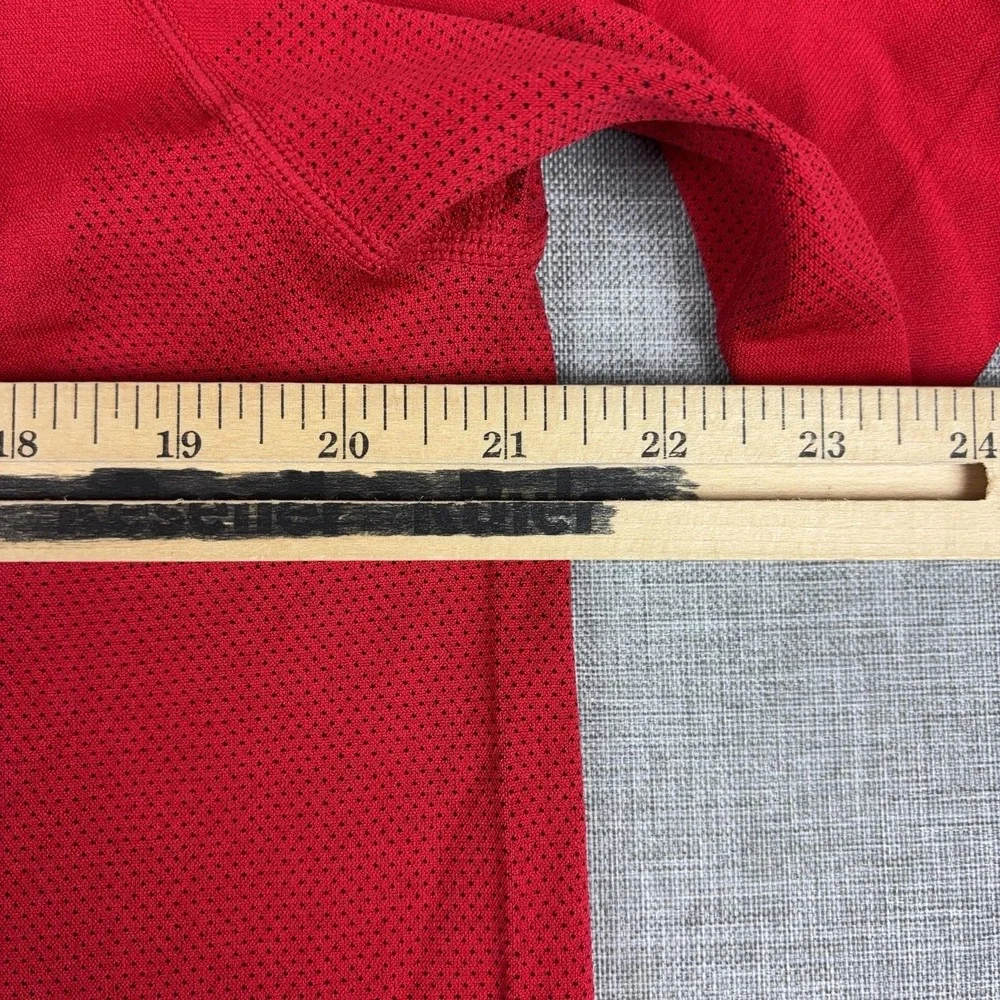 Fabletics Shirt Mens XL Red Short Sleeve Mesh Athletic Performance Logo Tee Top